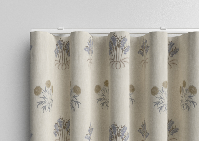 William Morris Lily Flower Embroidery, Woad - Made to Measure Curtains - Image 13